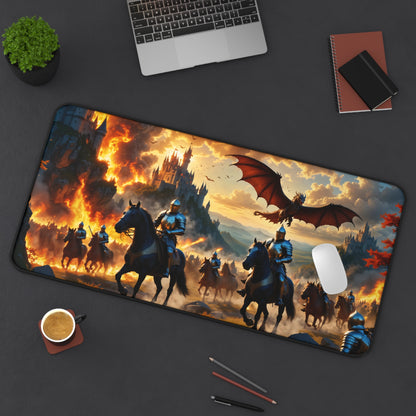 Epic Medieval Battle Desk Mat - 31.5x15.5 Inch Neoprene Gaming and Office Mat