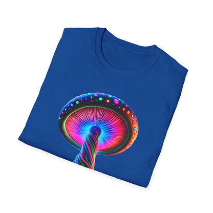 Psychedelic Rainbow Mushroom T-Shirt - Vibrant Trippy Art Tee for Festivals, Rave Wear, Unisex Psychedelic Clothing - Shiitake Products