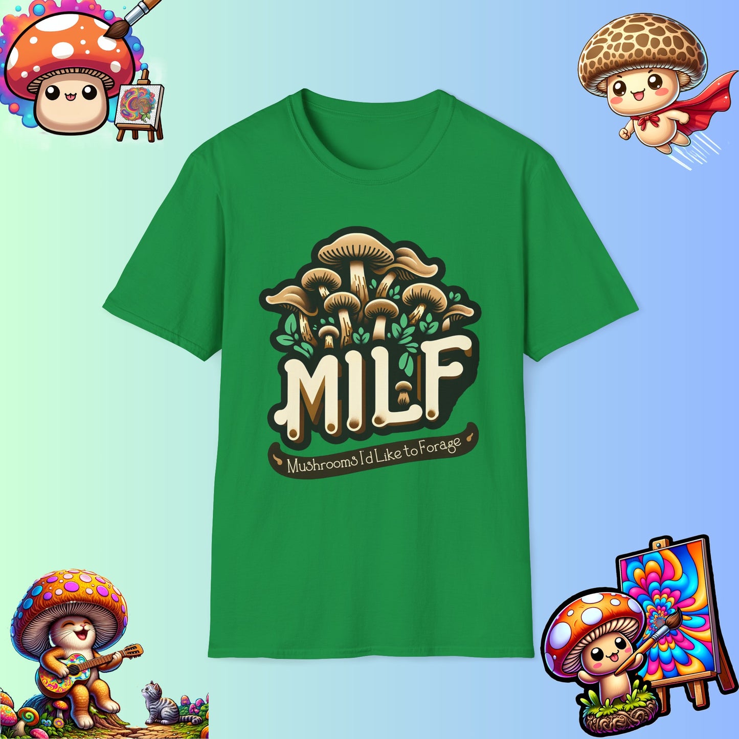 Mushroom Foraging Enthusiast T-Shirt - Unique 'MILF' Design - Unisex Tee