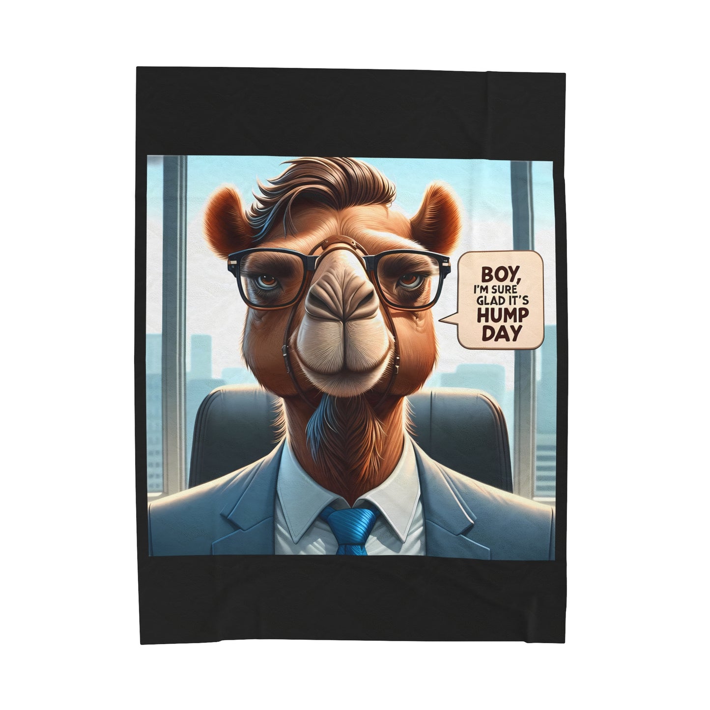 Hump Day Office Camel Velveteen Blanket