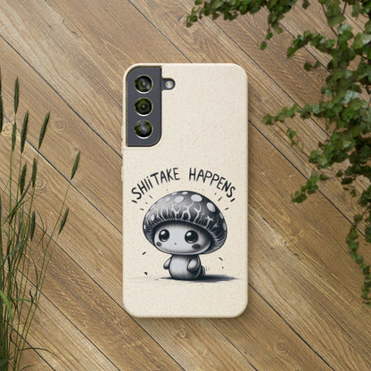 Shiitake Happens Biodegradable Phone Case - Eco-Conscious Art for iPhone 13 & Samsung S22 Series