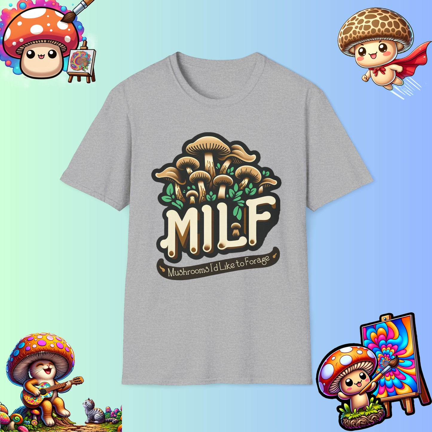 Mushroom Foraging Enthusiast T-Shirt - Unique 'MILF' Design - Unisex Tee