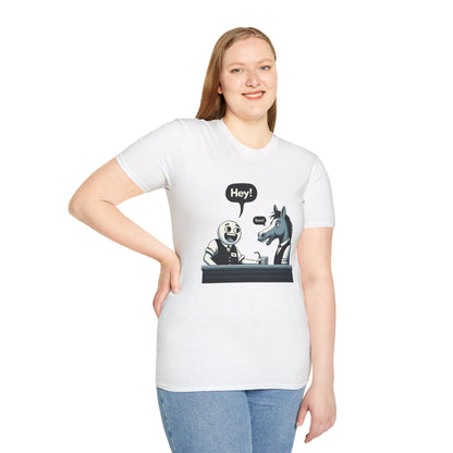 Hey is for Horses - Meme Wear - Horse walks into a bar - Joke Tshirt