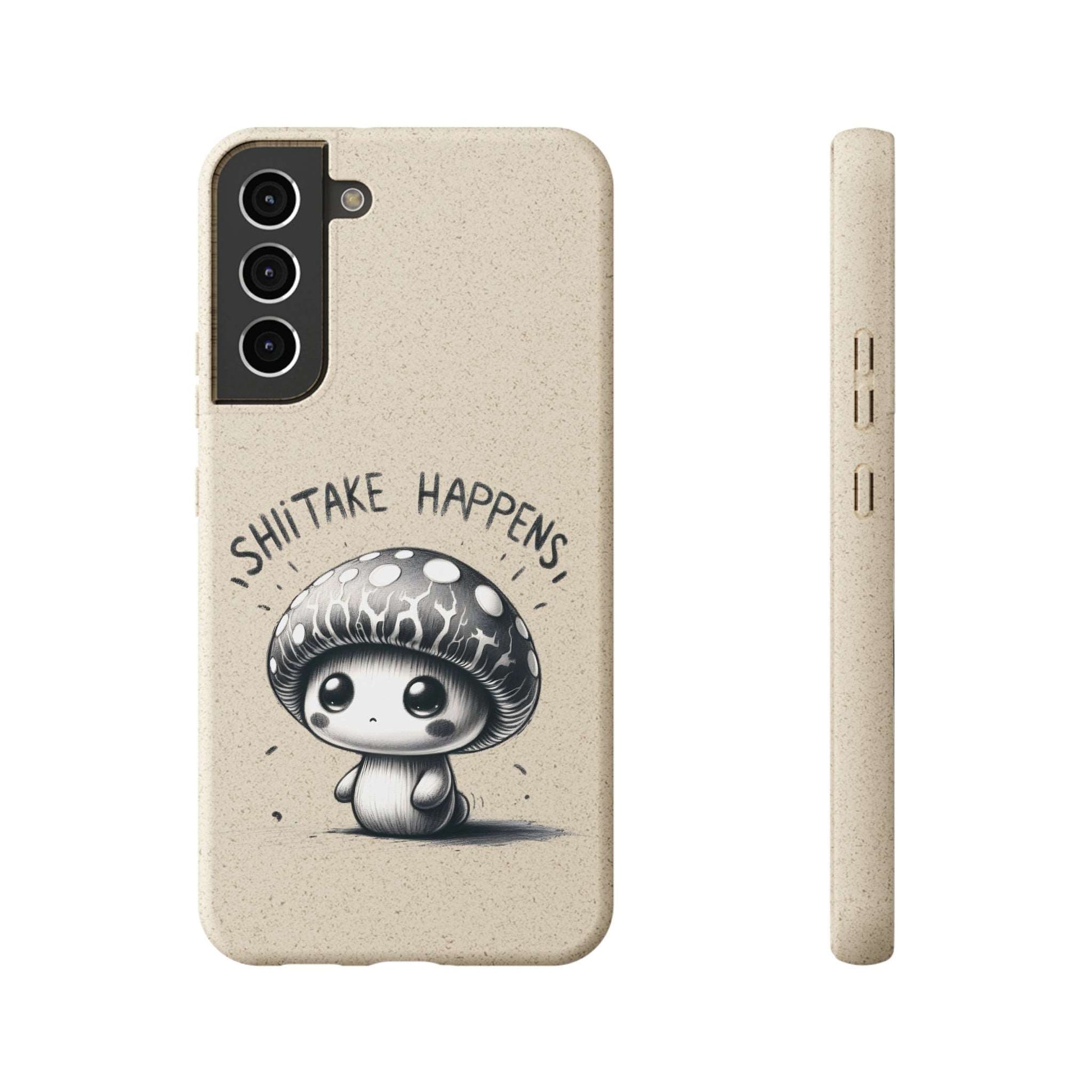 Shiitake Happens Biodegradable Phone Case - Eco-Conscious Art for iPhone 13 & Samsung S22 Series