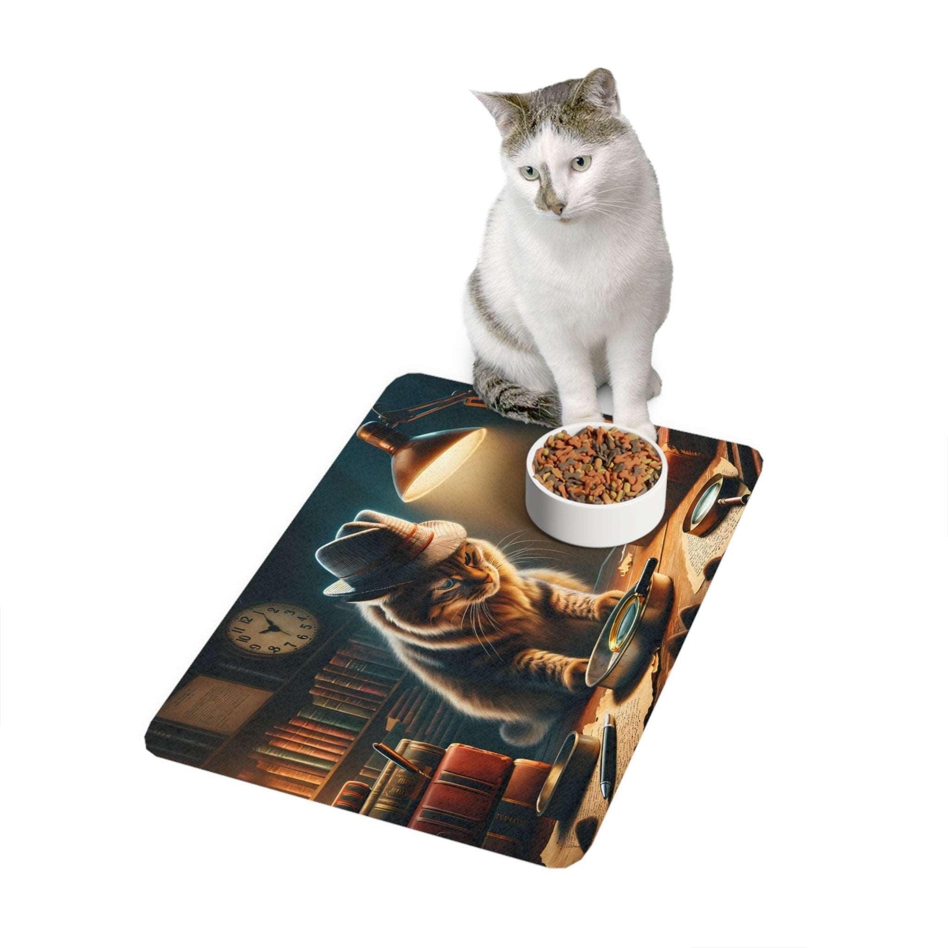 Detective Whiskers' Mystery Mealtime Mat - 12x18