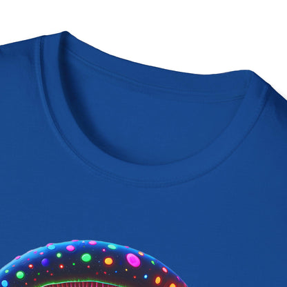 Psychedelic Rainbow Mushroom T-Shirt - Vibrant Trippy Art Tee for Festivals, Rave Wear, Unisex Psychedelic Clothing - Shiitake Products