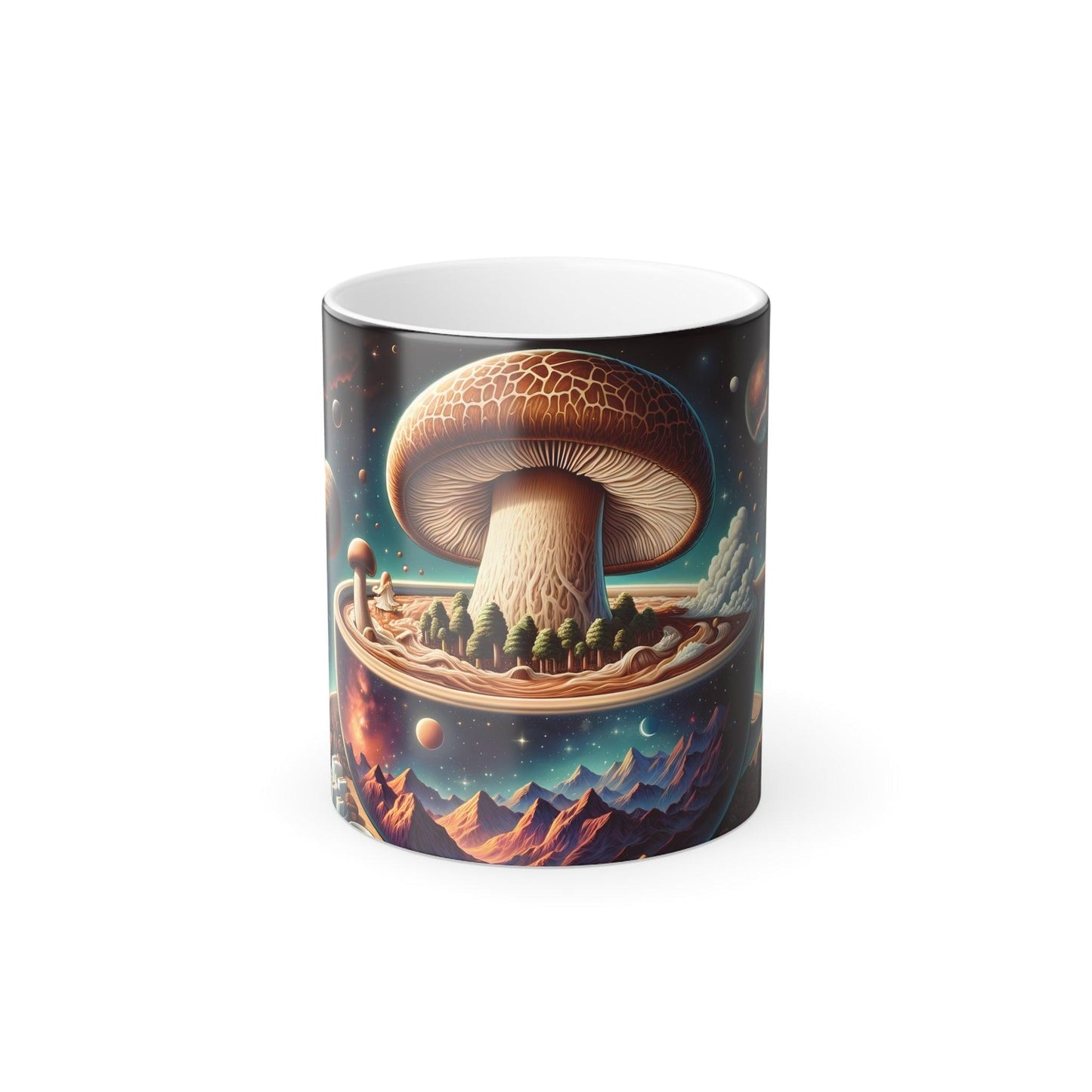 COLOR MORPHING MUG - Cosmic Brew abstract mushroom cup - 11oz - Shiitake Products