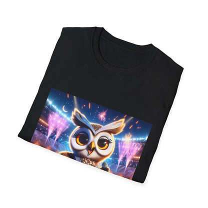 Super Star Owl - Owl singing on stage - Music concert tshirt - Shiitake Products