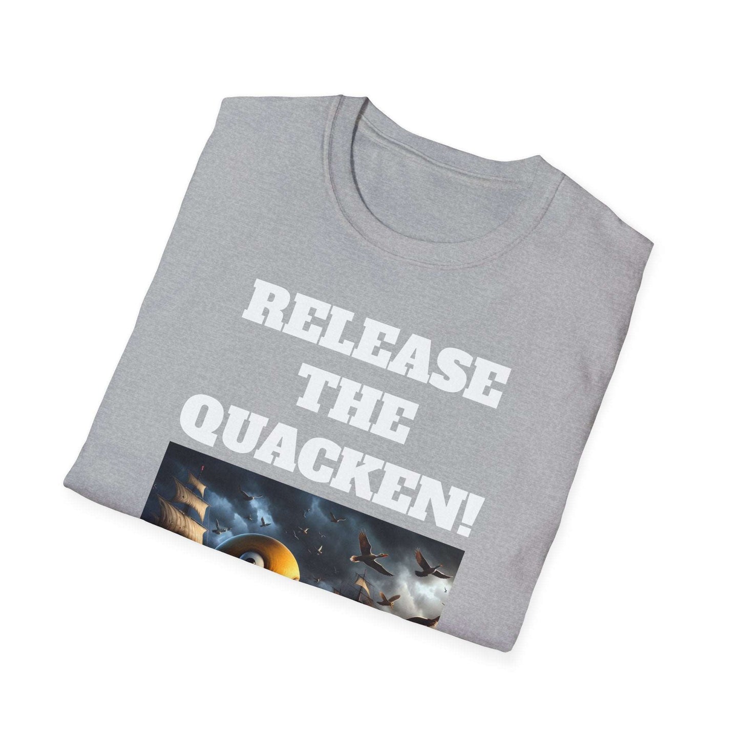 Release the Quacken! Epic Duck Octopus T-Shirt, Nautical Adventure Sea Monster Tee, Humorous meme wear shirt