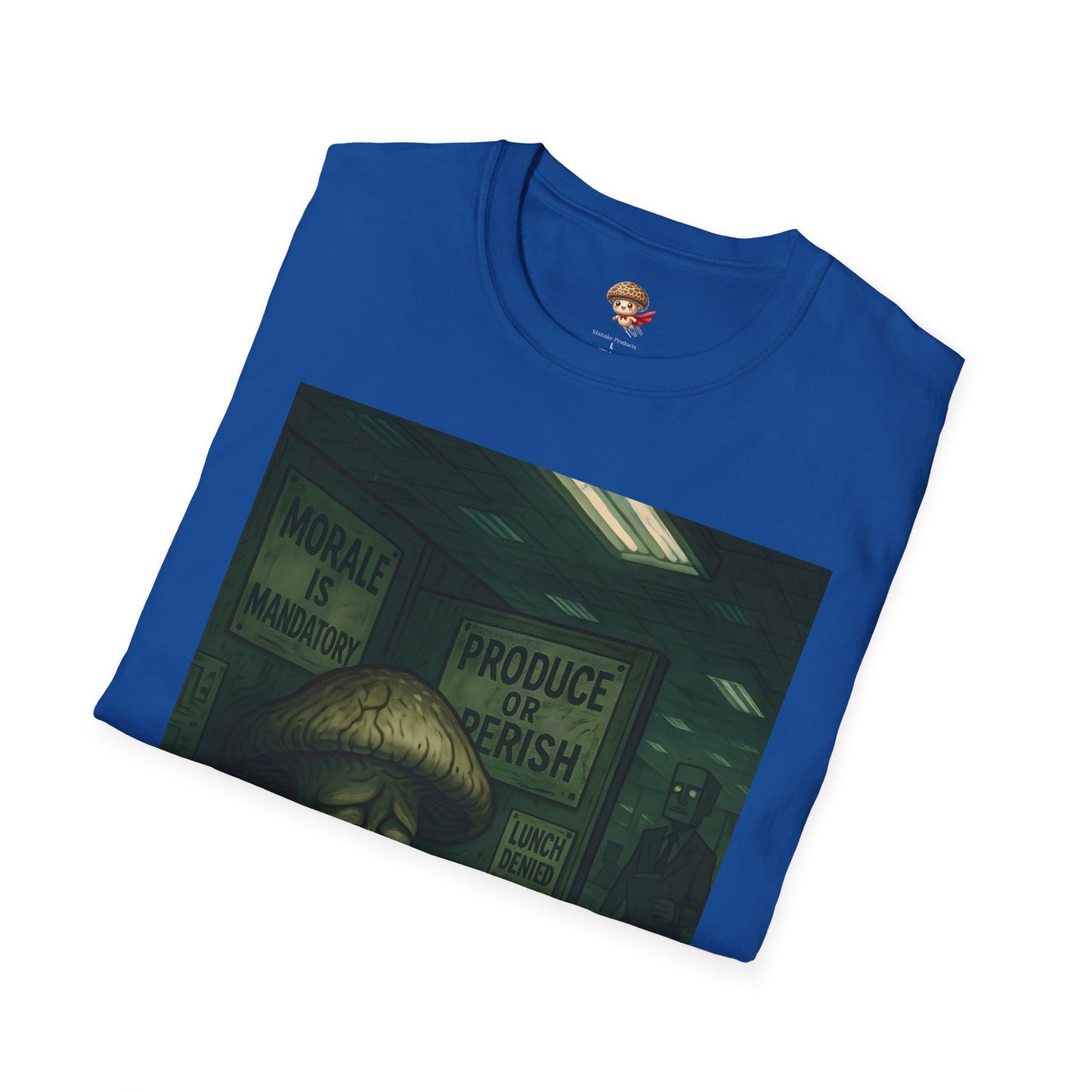 Produce or Perish – Dystopian Office Mushroom Shirt