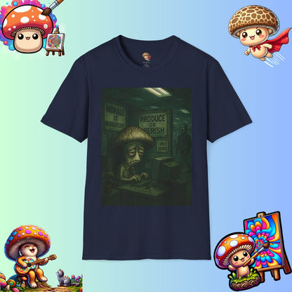 Produce or Perish – Dystopian Office Mushroom Shirt