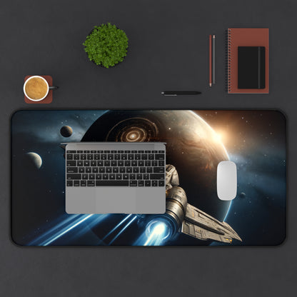 Galactic Gamer's Spaceship Desk Mat - 31.5"x15.5"