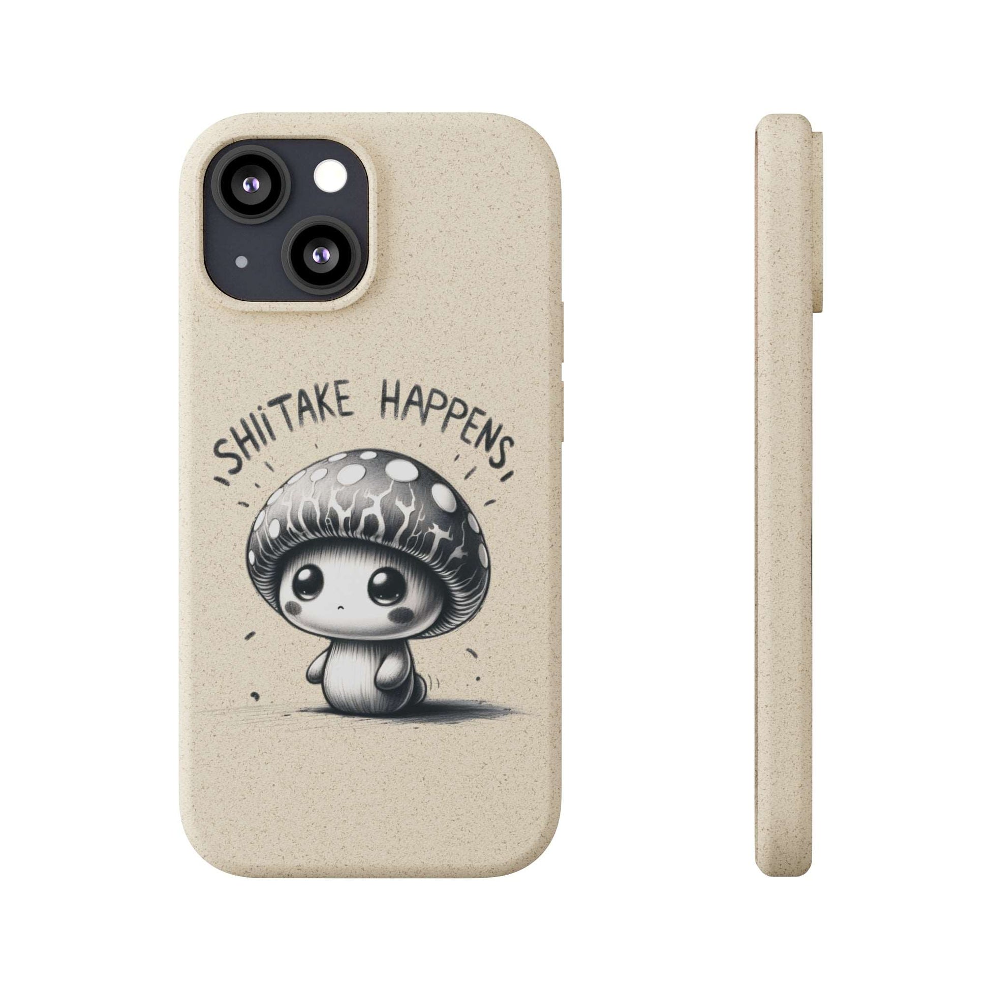 Shiitake Happens Biodegradable Phone Case - Eco-Conscious Art for iPhone 13 & Samsung S22 Series