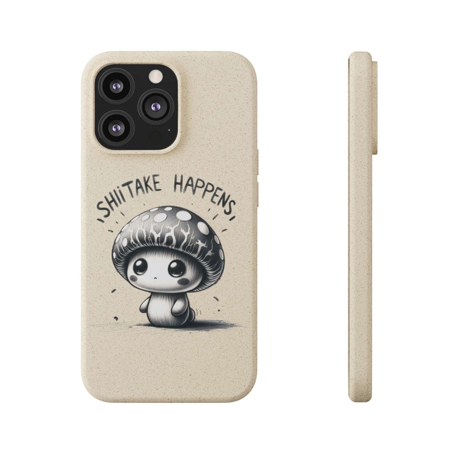 Shiitake Happens Biodegradable Phone Case - Eco-Conscious Art for iPhone 13 & Samsung S22 Series