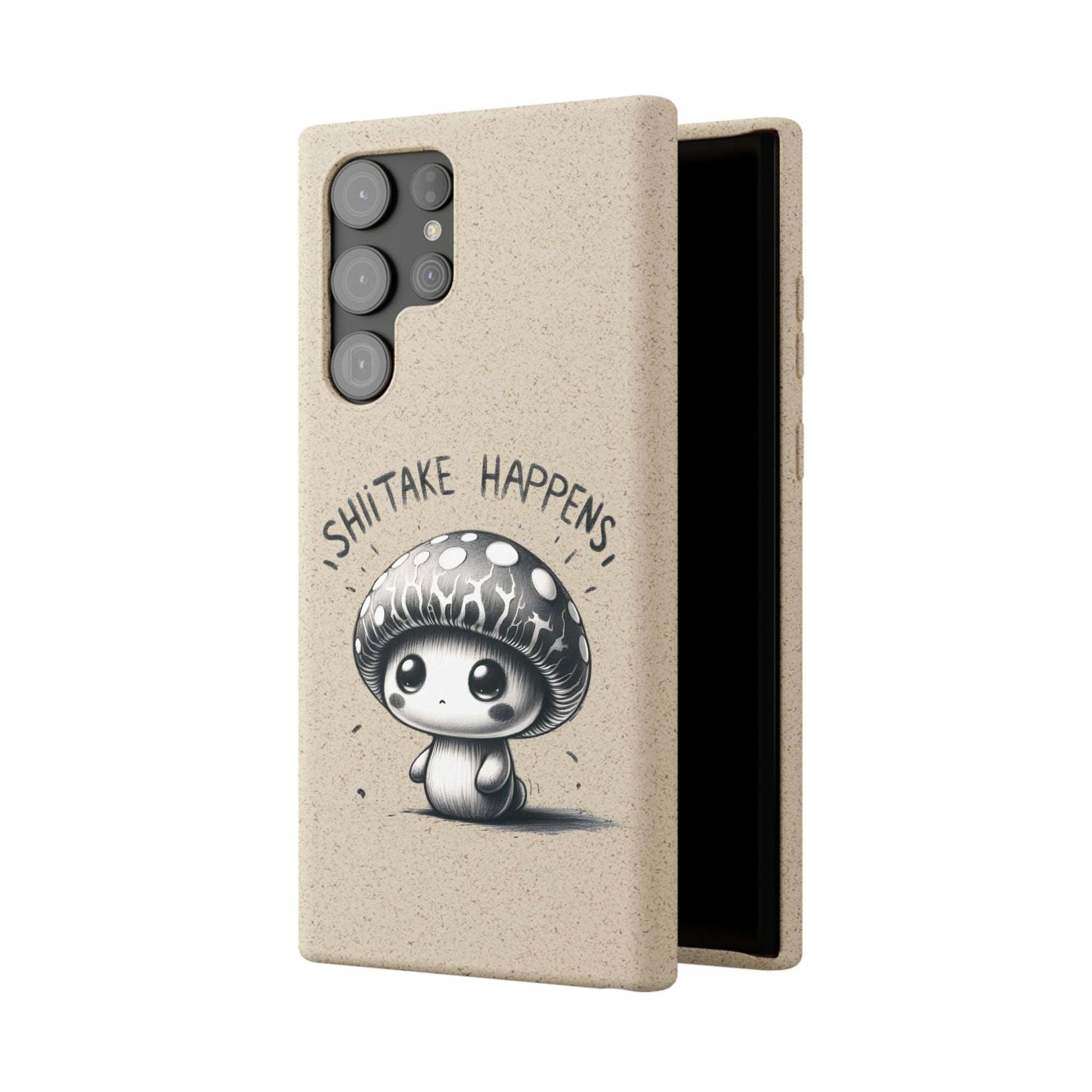 Shiitake Happens Biodegradable Phone Case - Eco-Conscious Art for iPhone 13 & Samsung S22 Series