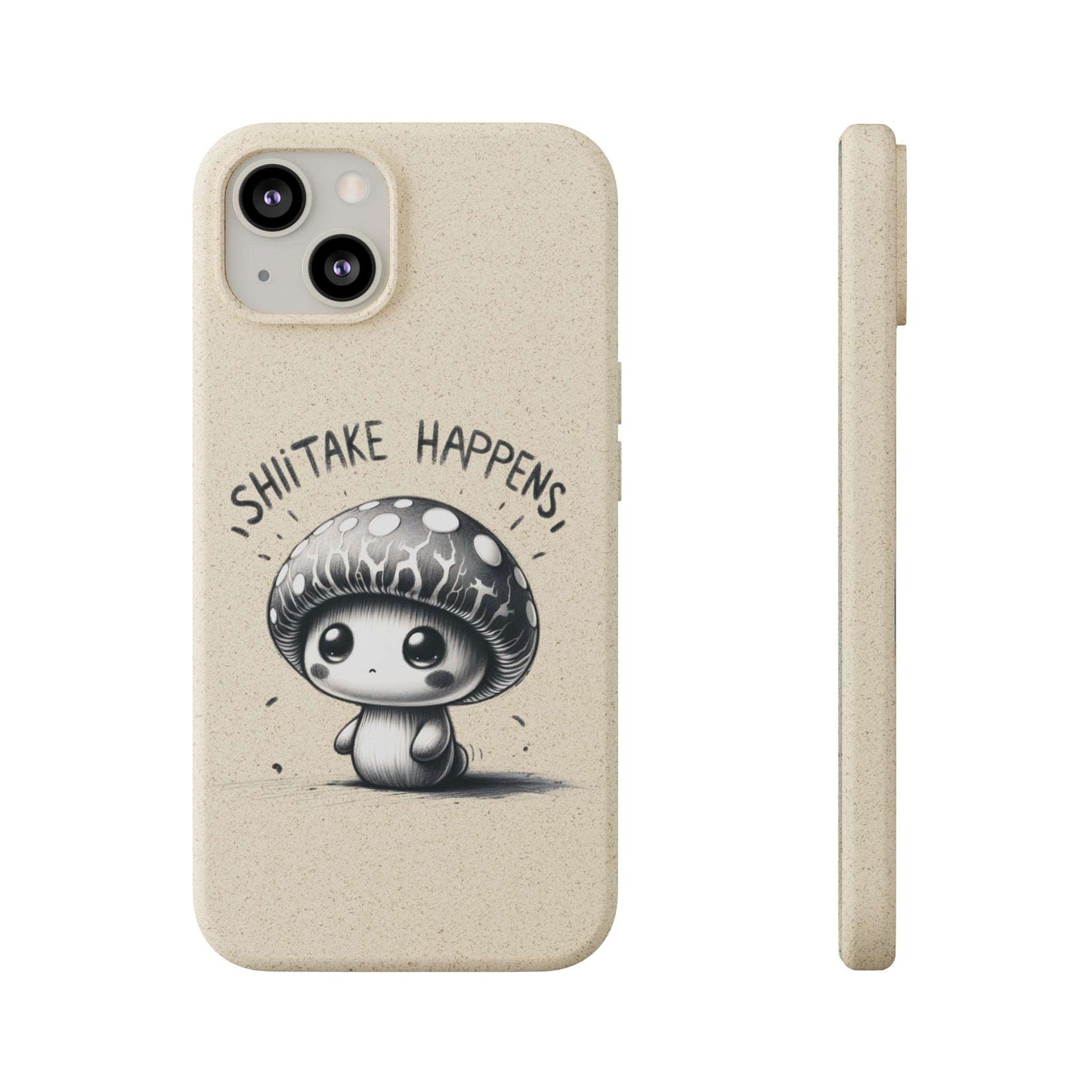 Shiitake Happens Biodegradable Phone Case - Eco-Conscious Art for iPhone 13 & Samsung S22 Series