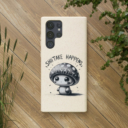 Shiitake Happens Biodegradable Phone Case - Eco-Conscious Art for iPhone 13 & Samsung S22 Series