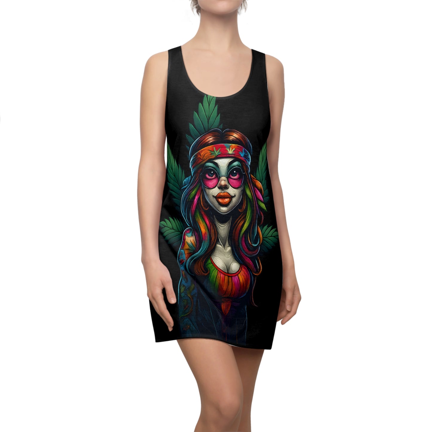 Psychedelic Goddess Racerback Dress – Shiitake Edition