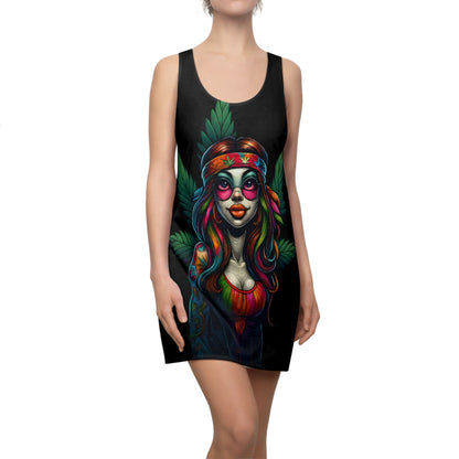 Psychedelic Goddess Racerback Dress – Shiitake Edition