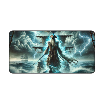 Pirate Ship Lightning Storm Desk Mat Neoprene (31.5"x15.5")