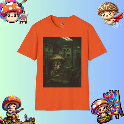 Produce or Perish – Dystopian Office Mushroom Shirt