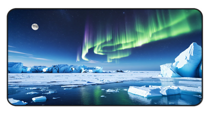 Shiitake Products,Aurora Borealis Ice Desk Mat - 31.5x15.5 Inch Neoprene Gaming and Office Mat,Home Decor