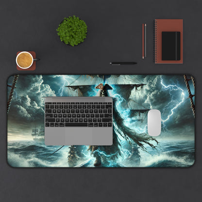 Pirate Ship Lightning Storm Desk Mat Neoprene (31.5"x15.5")