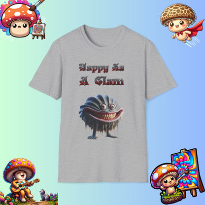 Grinning Clam Graphic Tee - Happy As A Clam