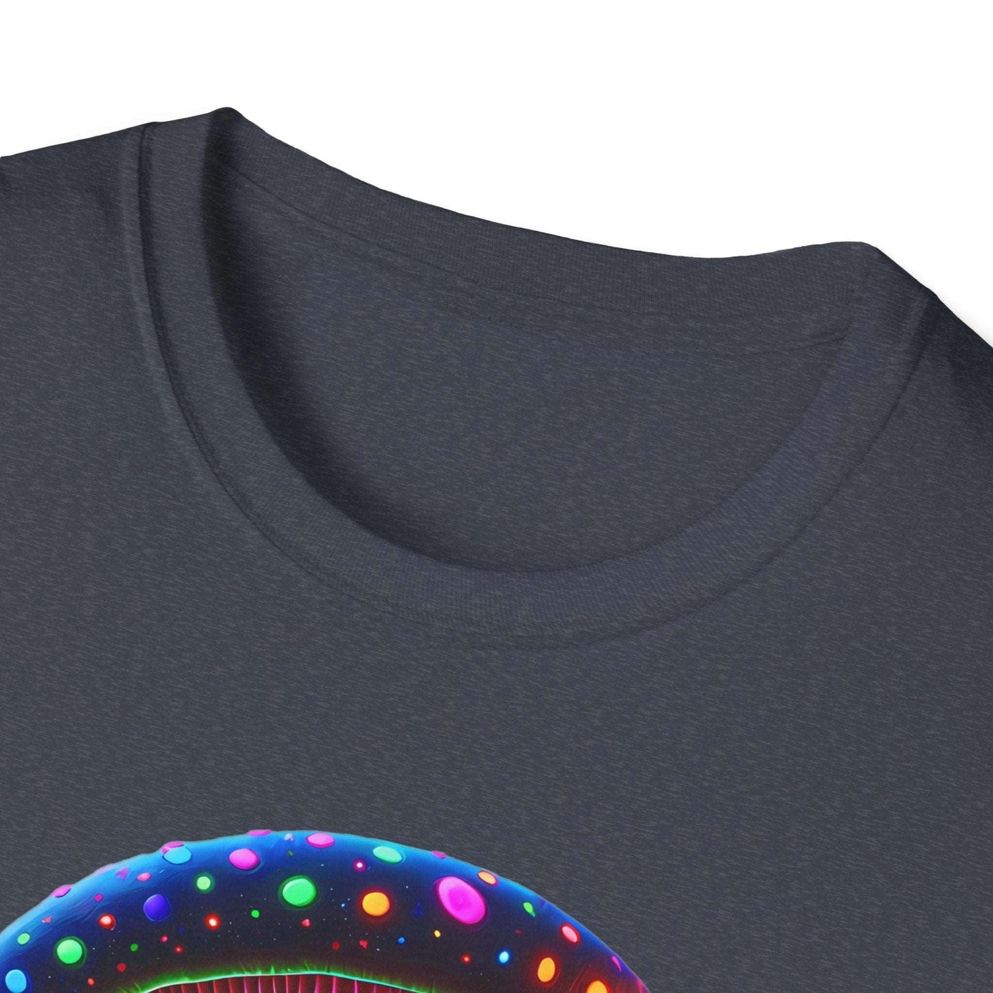 Psychedelic Rainbow Mushroom T-Shirt - Vibrant Trippy Art Tee for Festivals, Rave Wear, Unisex Psychedelic Clothing