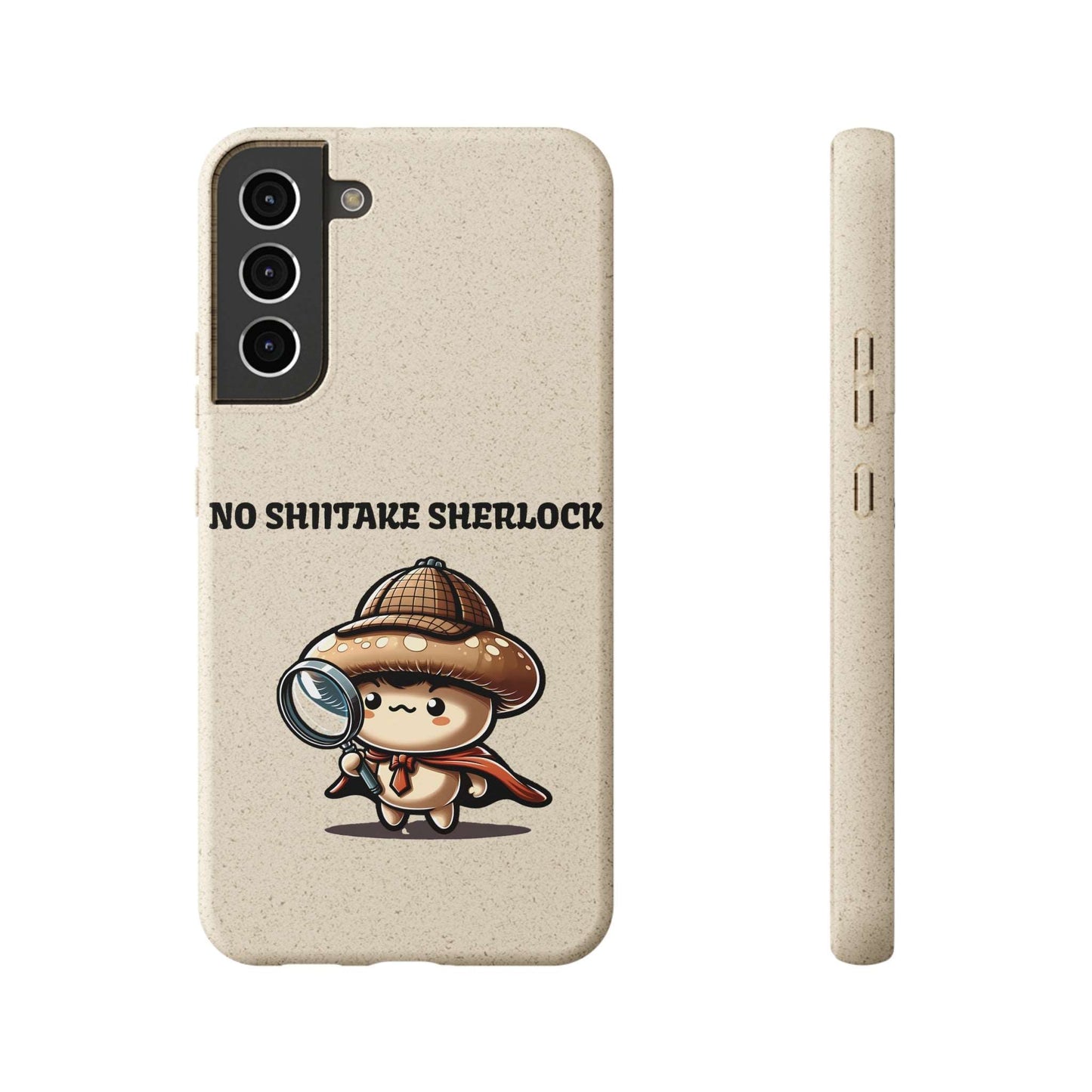 Eco-Friendly "No Shiitake Sherlock" Biodegradable Phone Case - Sustainable Protection for iPhone 13 & Samsung Galaxy S22