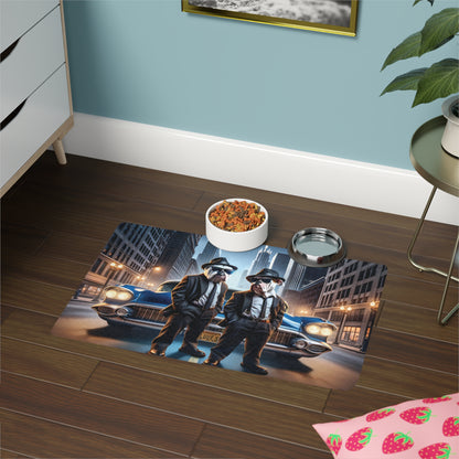 Rhythm & Woof: Blues Duo Pet Food Mat (12x18)