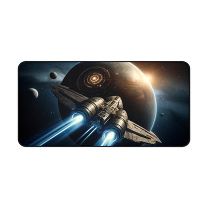 Galactic Gamer's Spaceship Desk Mat - 31.5"x15.5"