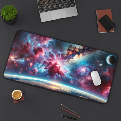 Cosmic Swirl Nebula Desk Mat - 31.5x15.5 Inch Neoprene Gaming and Office Mat