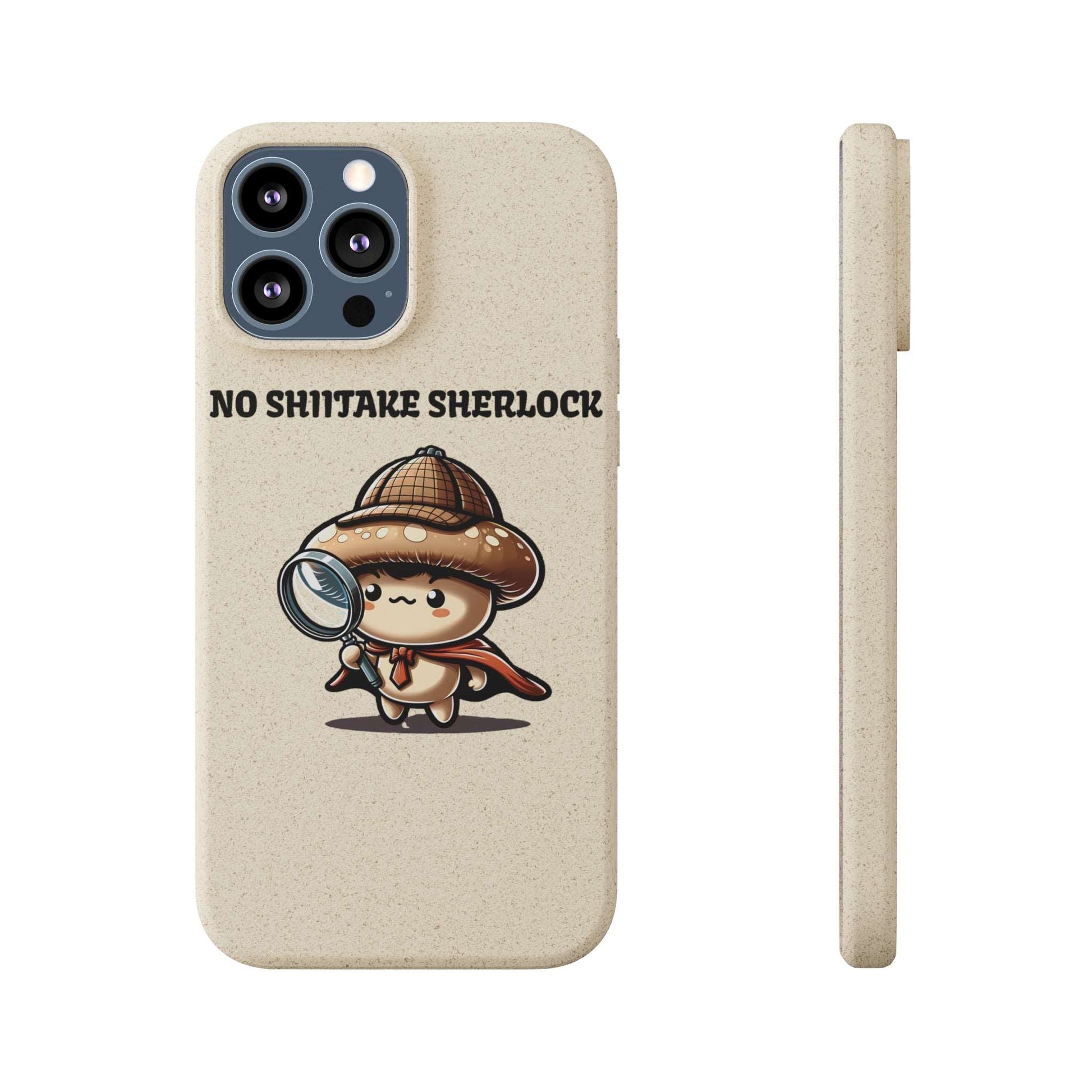 Eco-Friendly "No Shiitake Sherlock" Biodegradable Phone Case - Sustainable Protection for iPhone 13 & Samsung Galaxy S22