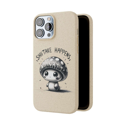 Shiitake Happens Biodegradable Phone Case - Eco-Conscious Art for iPhone 13 & Samsung S22 Series