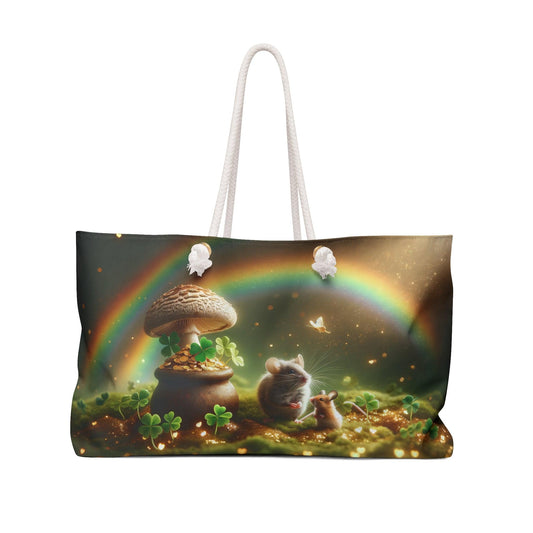 Enchanted Mice & Mushroom Cottagecore Tote Bag - St. Patty's Edition - Shiitake Products