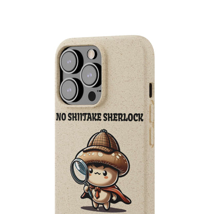 Eco-Friendly "No Shiitake Sherlock" Biodegradable Phone Case - Sustainable Protection for iPhone 13 & Samsung Galaxy S22