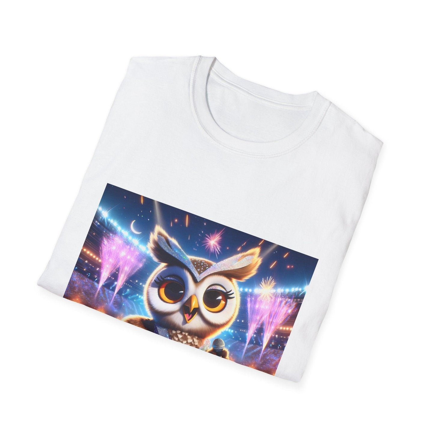 Super Star Owl - Owl singing on stage - Music concert tshirt - Shiitake Products