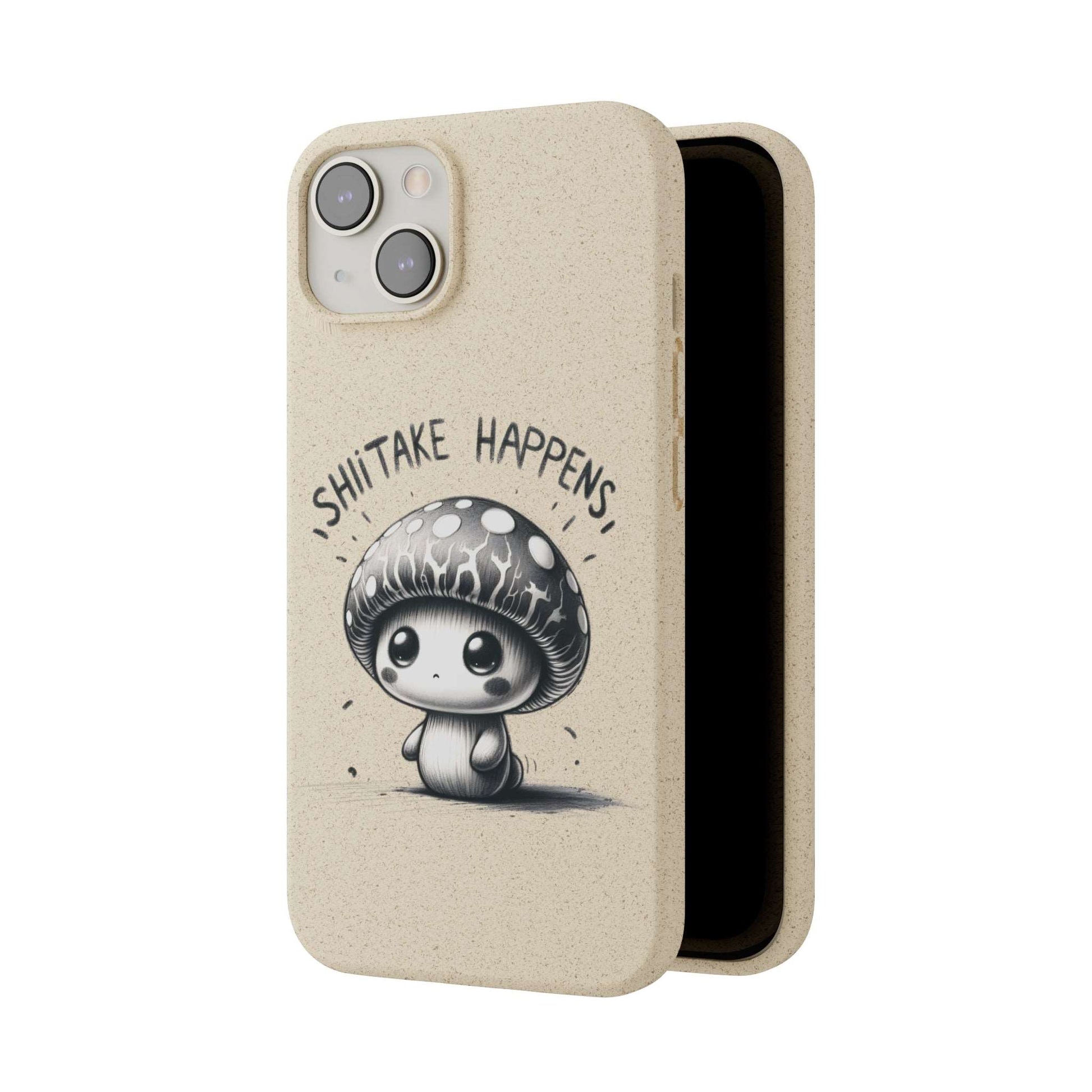 Shiitake Happens Biodegradable Phone Case - Eco-Conscious Art for iPhone 13 & Samsung S22 Series