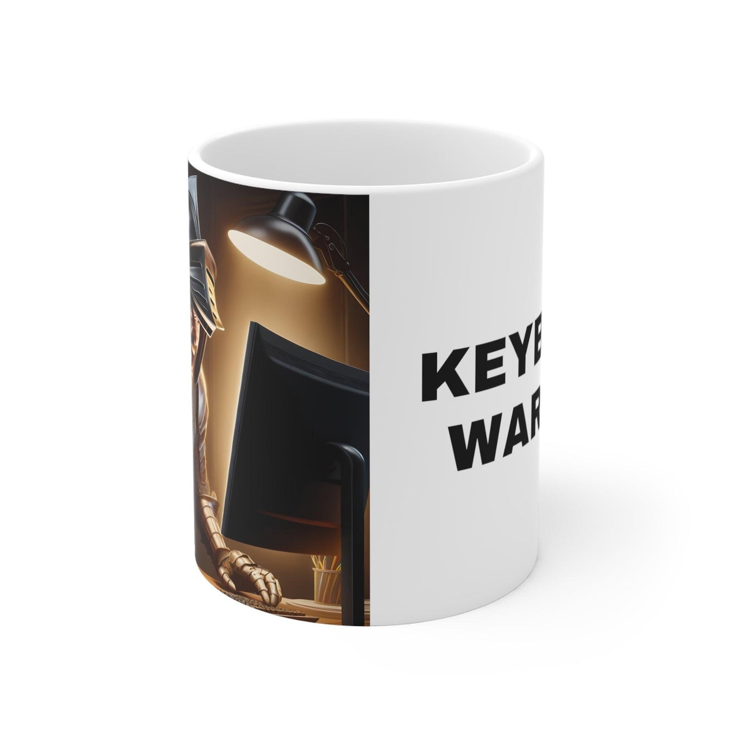 Keyboard Warrior Knight Mug - 11oz Ceramic Cup for Office Humor, Medieval Fantasy Coffee Mug, Unique Gift for Gamers and History Enthusiasts - Shiitake Products