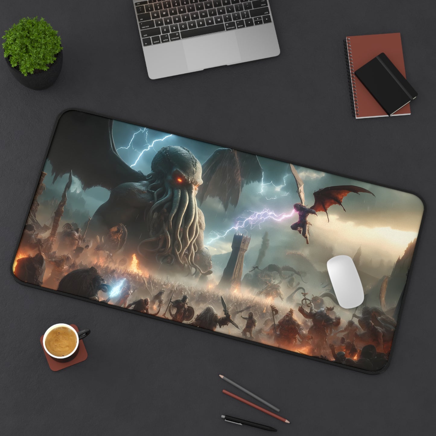 Monstrous Mythos: Cthulhu Siege Gaming Desk Mat (31.5x15.5 inches)