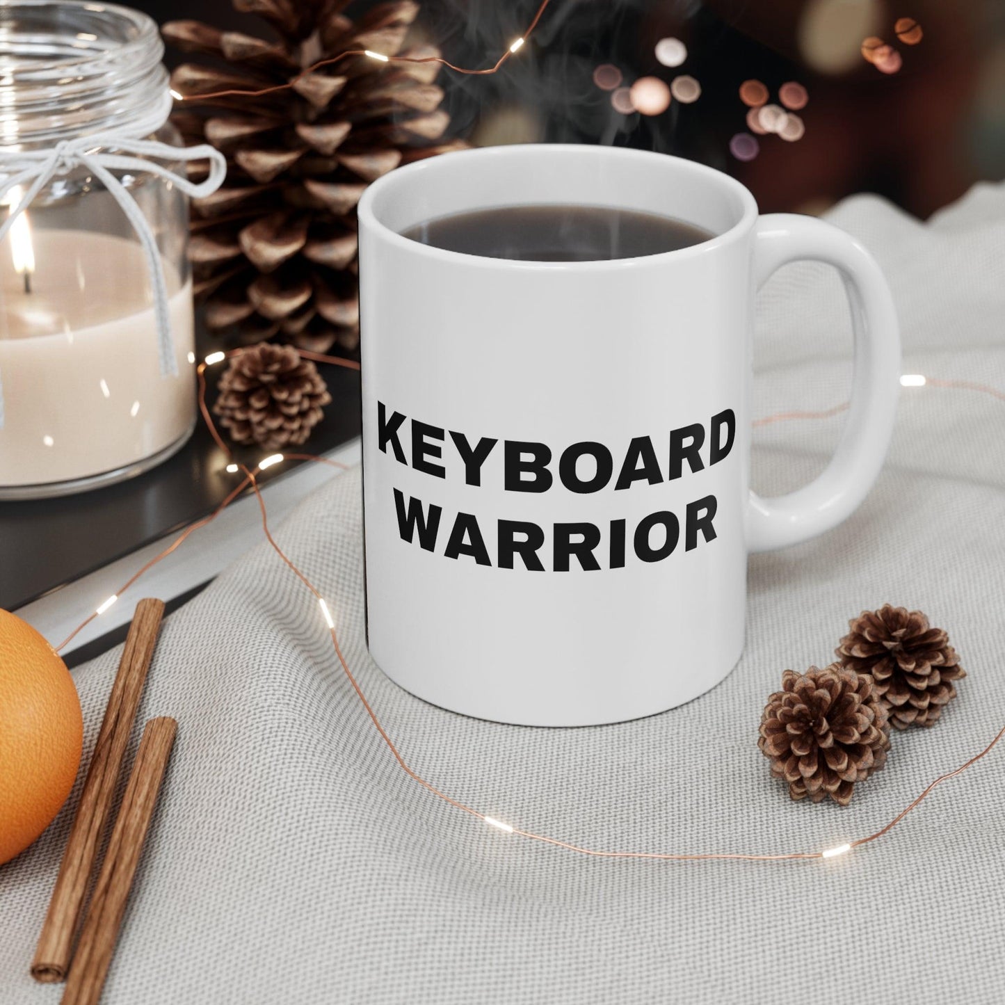 Keyboard Warrior Knight Mug - 11oz Ceramic Cup for Office Humor, Medieval Fantasy Coffee Mug, Unique Gift for Gamers and History Enthusiasts - Shiitake Products