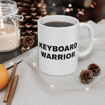 Keyboard Warrior Knight Mug - 11oz Ceramic Cup for Office Humor, Medieval Fantasy Coffee Mug, Unique Gift for Gamers and History Enthusiasts - Shiitake Products