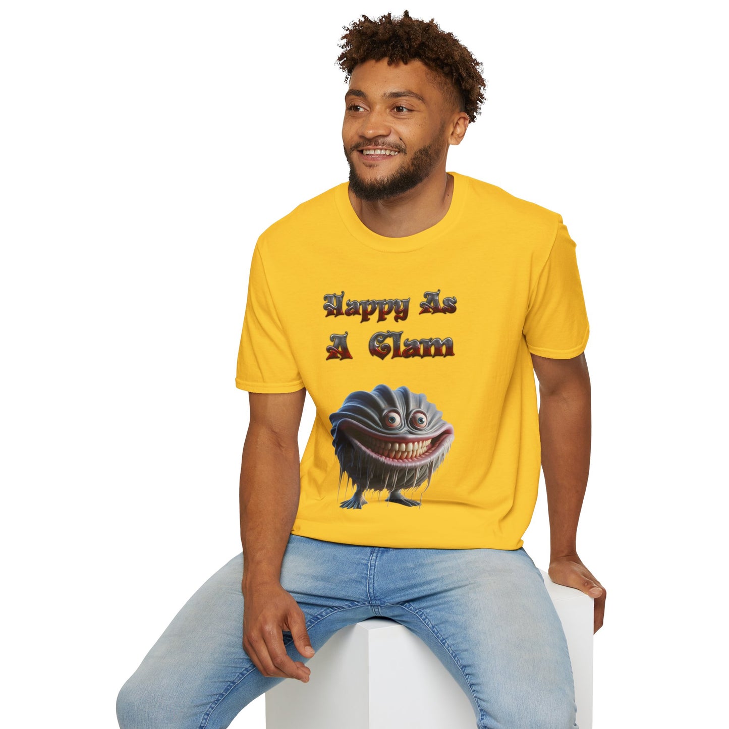 Grinning Clam Graphic Tee - Happy As A Clam