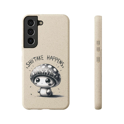 Shiitake Happens Biodegradable Phone Case - Eco-Conscious Art for iPhone 13 & Samsung S22 Series