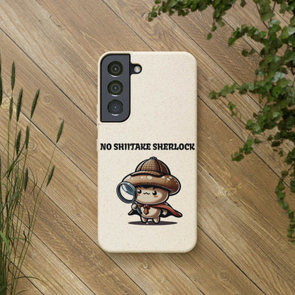 Eco-Friendly "No Shiitake Sherlock" Biodegradable Phone Case - Sustainable Protection for iPhone 13 & Samsung Galaxy S22