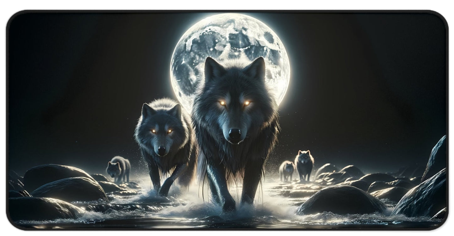 Lunar Howl: Midnight Pack Gaming Desk Mat (31.5"x15.5")