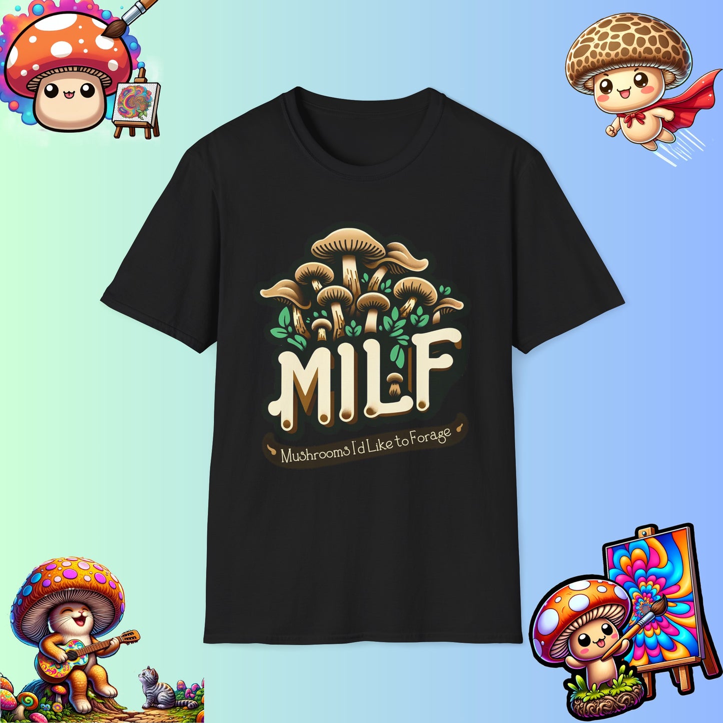 Mushroom Foraging Enthusiast T-Shirt - Unique 'MILF' Design - Unisex Tee