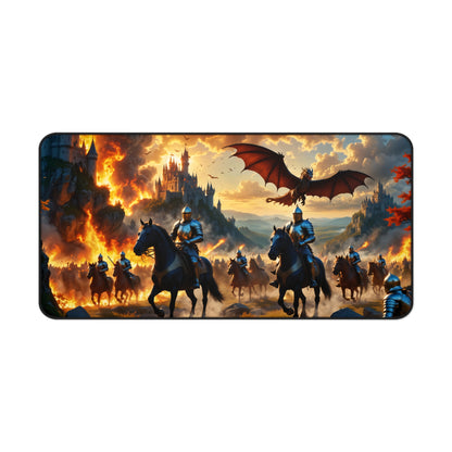 Epic Medieval Battle Desk Mat - 31.5x15.5 Inch Neoprene Gaming and Office Mat