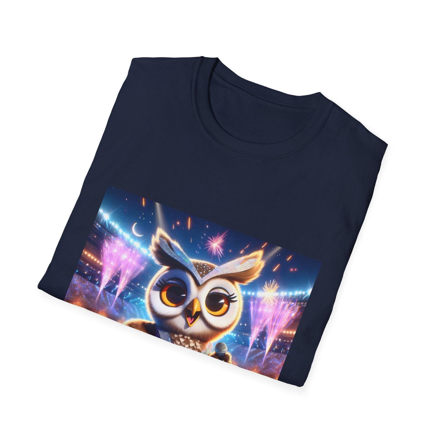 Super Star Owl - Owl singing on stage - Music concert tshirt - Shiitake Products